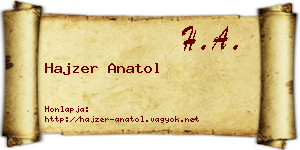 Hajzer Anatol névjegykártya